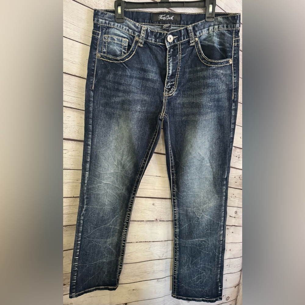 Men’s Blue True Luck Blake Bootcut Stretch Jeans